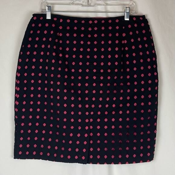 Tribal Black Pink Polka Dot Pure Cotton Office To Date Skirt NWOT Size 12 - Picture 4 of 12
